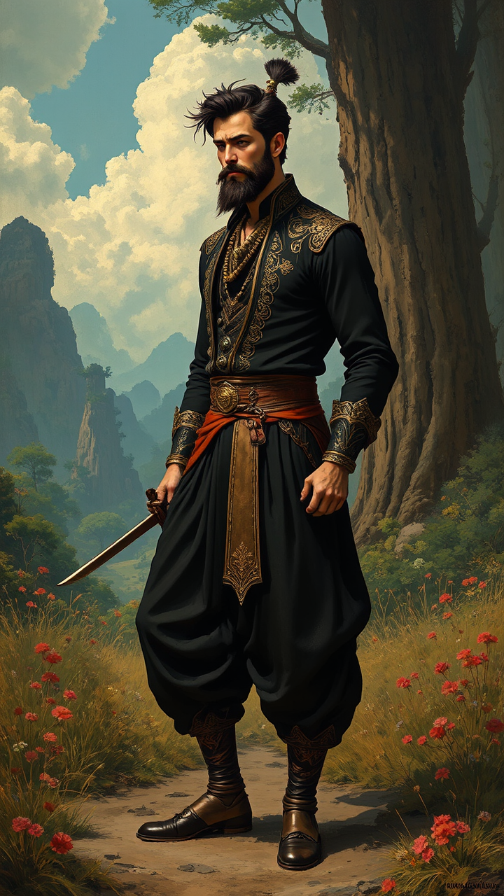 Man in black jodhpurs