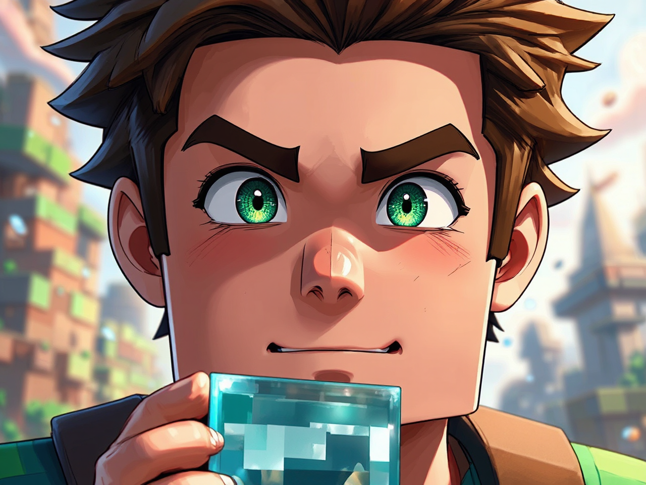 Minecraft character in anime