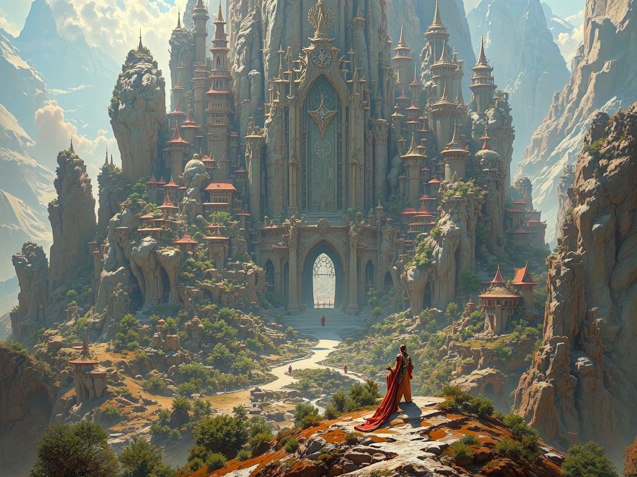 Ancient mystical landscape, highly