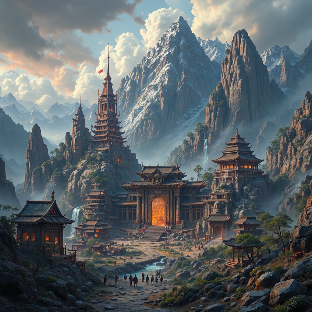 Ancient Shangrila landscape.
