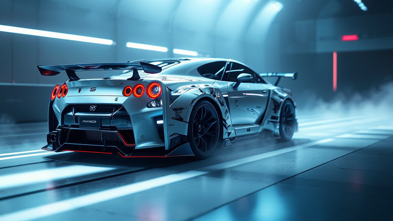 Futuristic sports car in