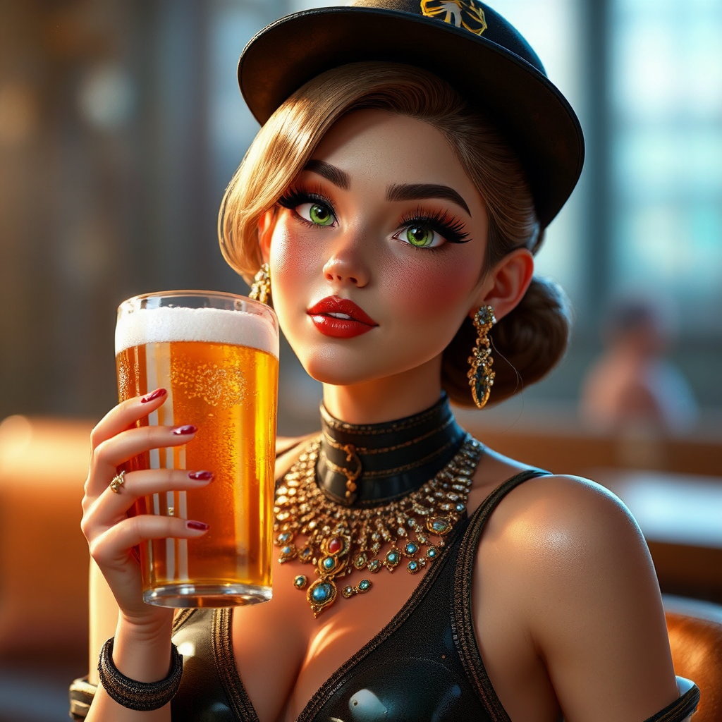 Woman in glamorous baseball