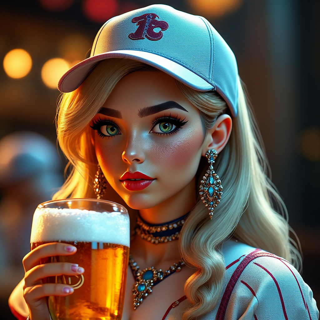 A woman in baseball