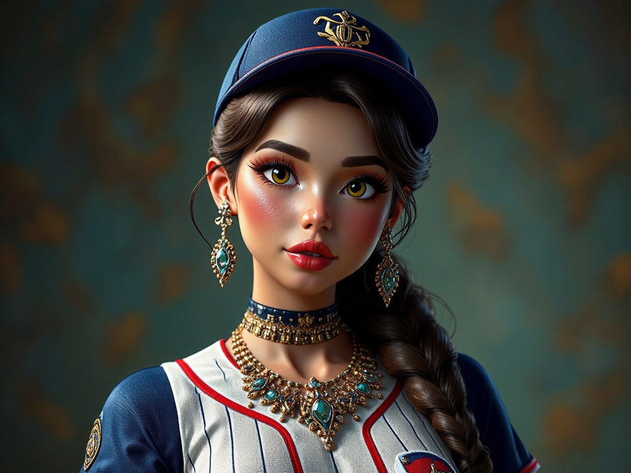 Woman in baseball cosplay