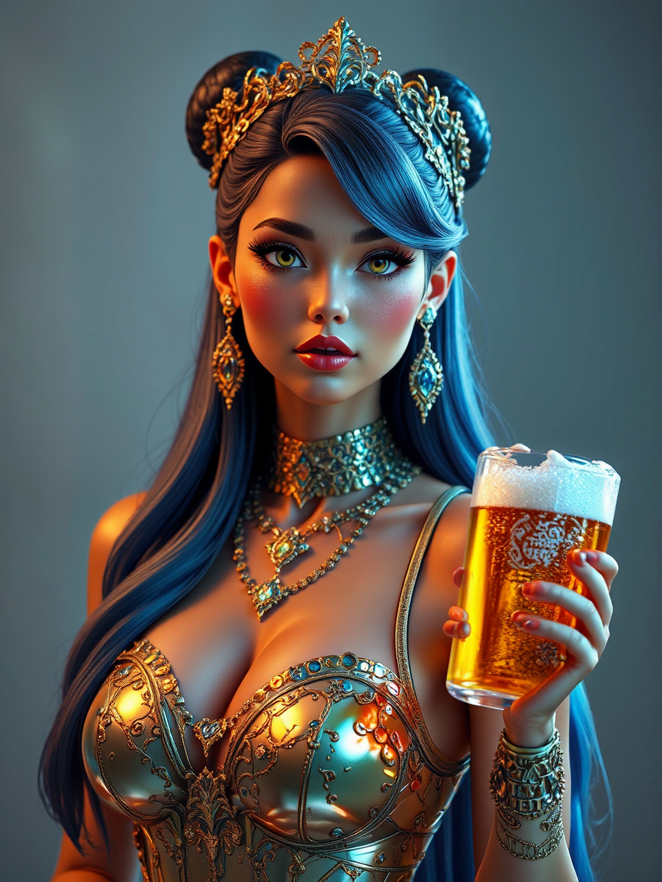 A woman in glamorous