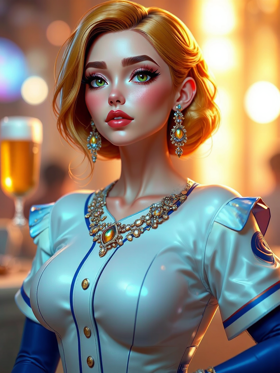 A woman in glamorous