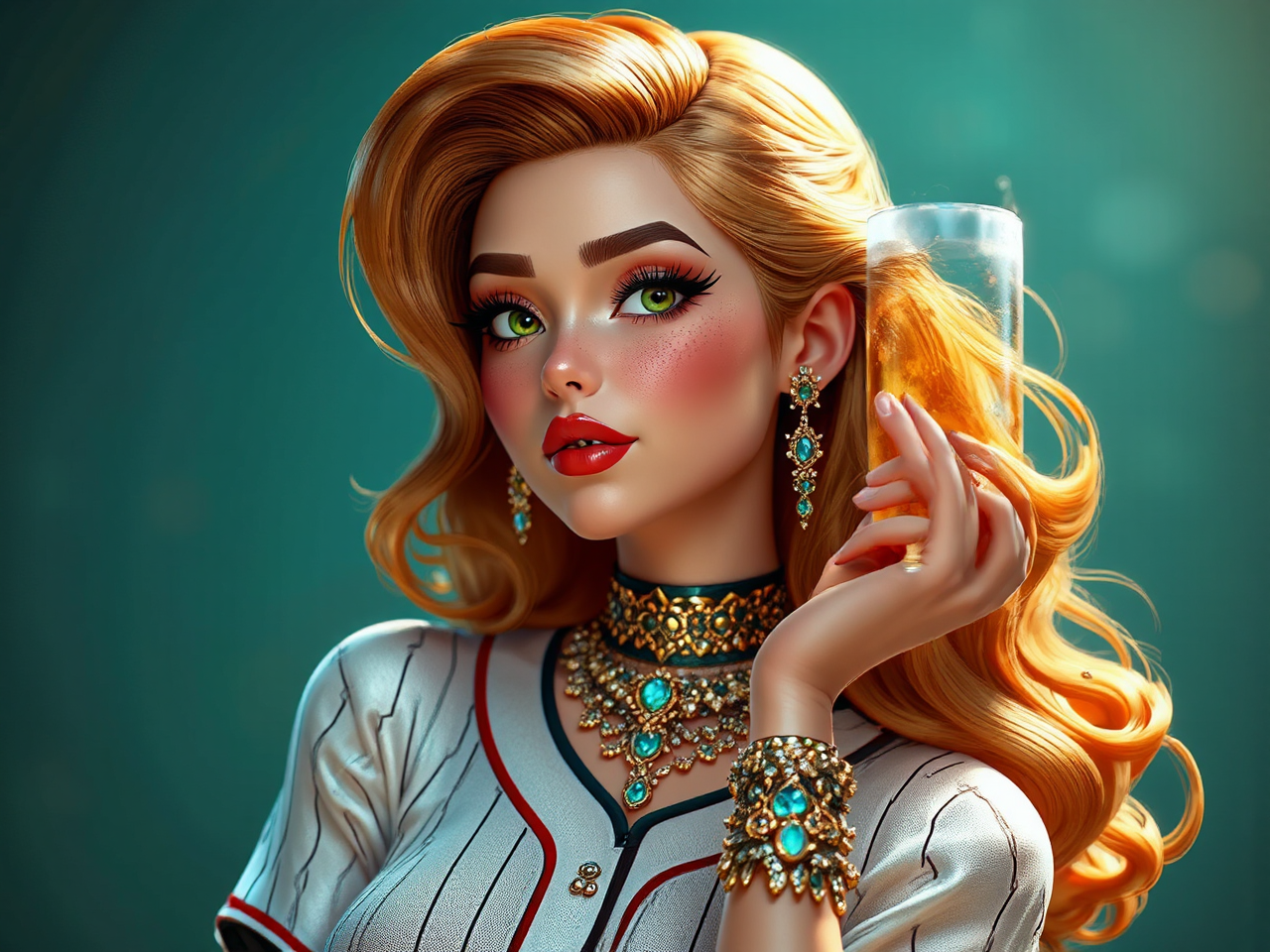 Woman in baseball cosplay