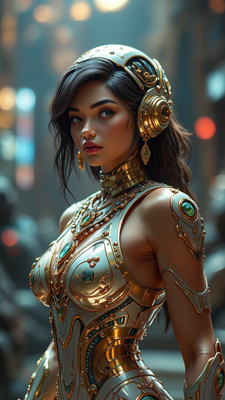 Cyborg female basketball player