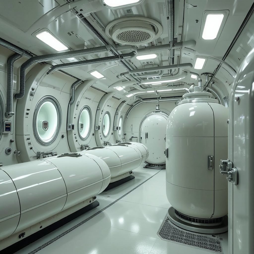 Cryonic preservation chamber building.