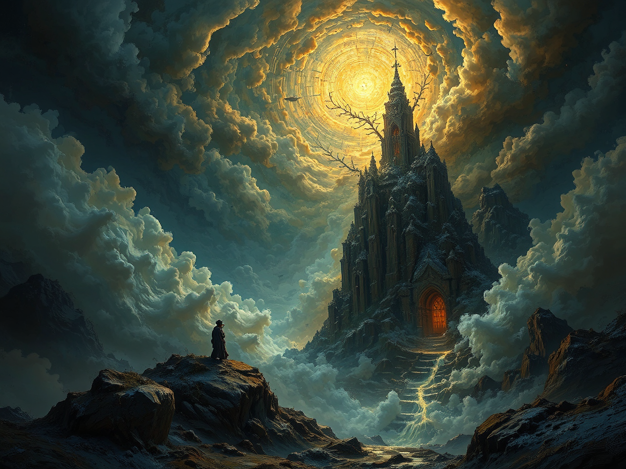 Digital painting of swirling