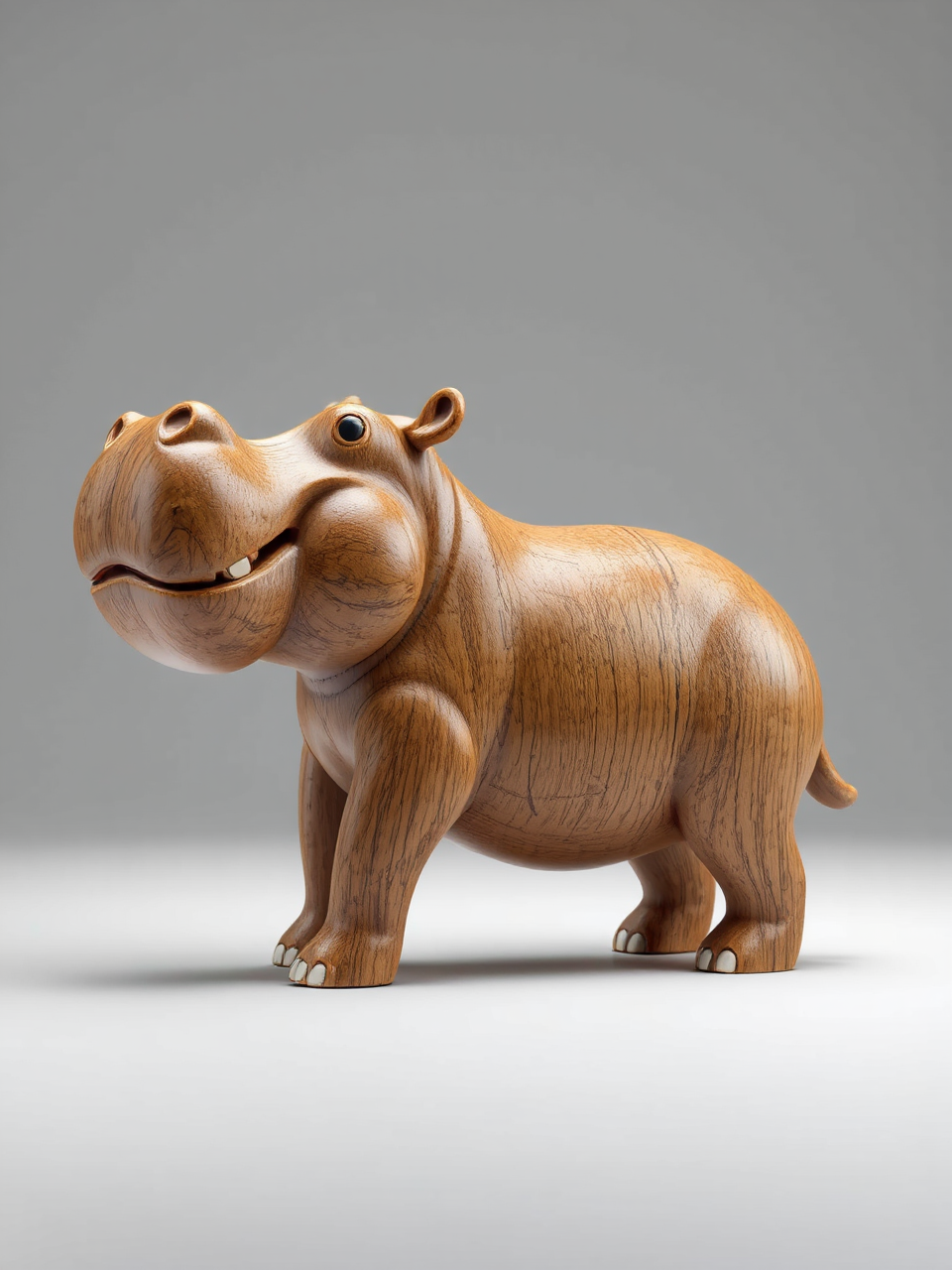Simplified hippo figurine on