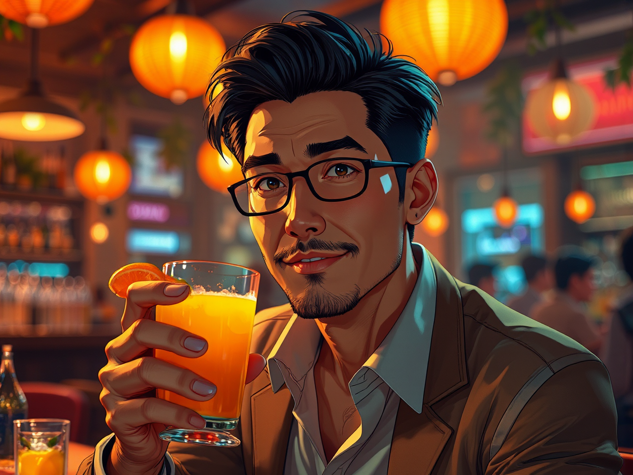 Latin male with glass