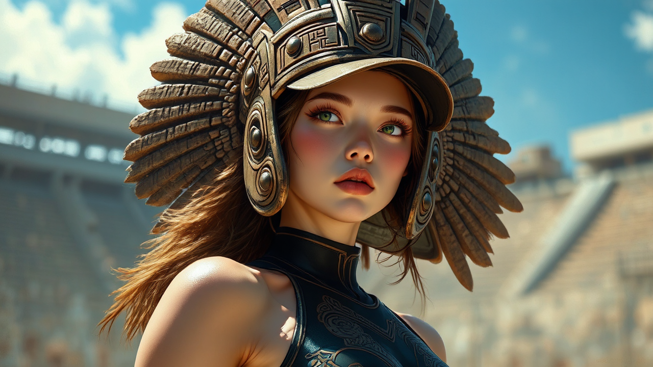 Natalie Portman wearing Aztec-inspired