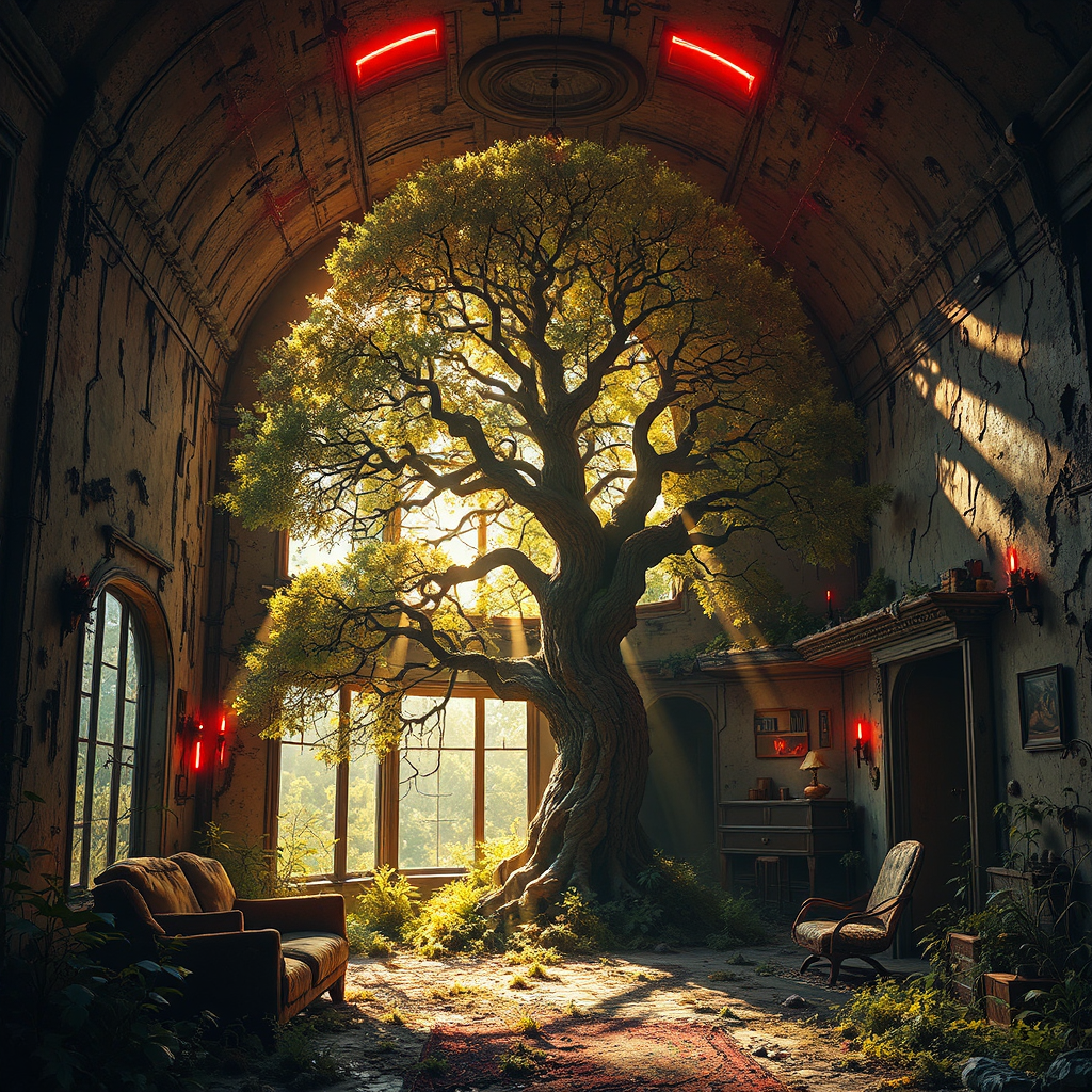 Abandoned sci-fi house with