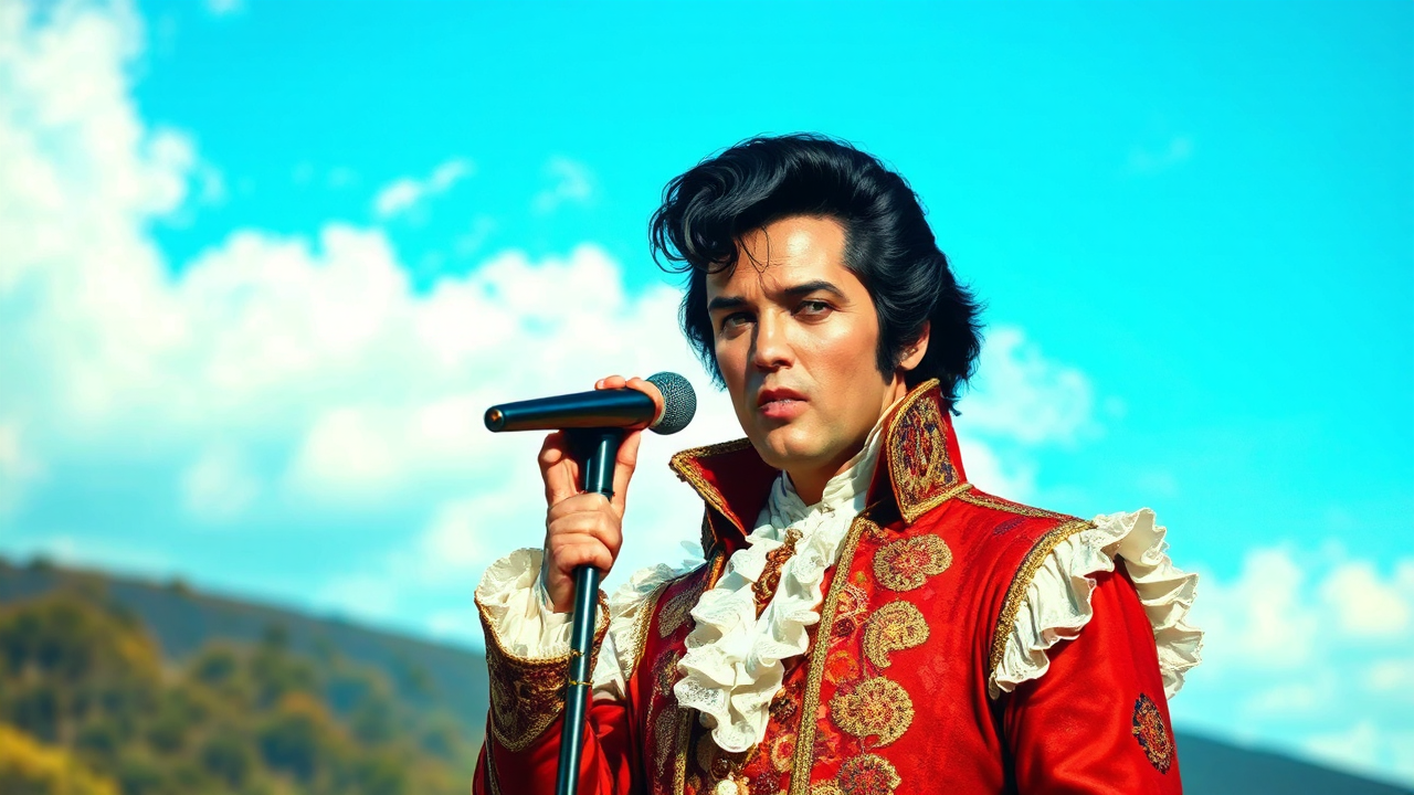 Elvis dressed in Elizabethan