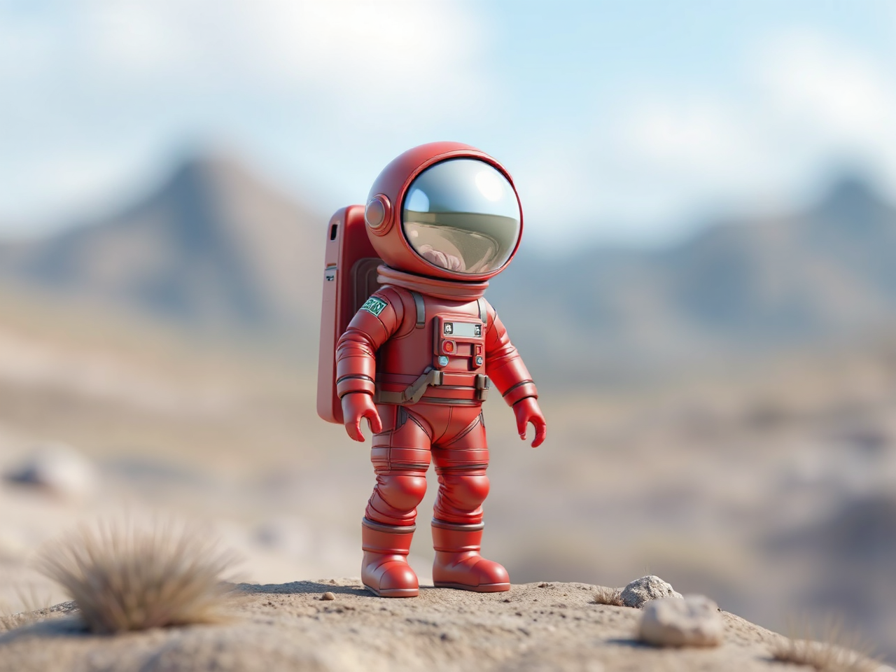 Small red space explorer