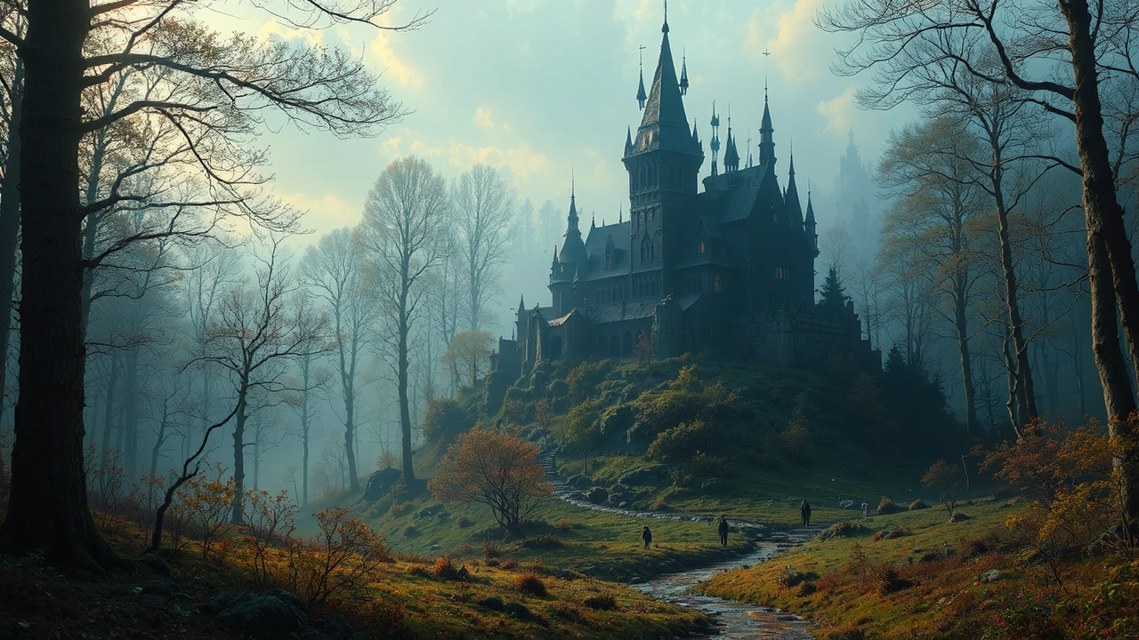 Ancient European forest with