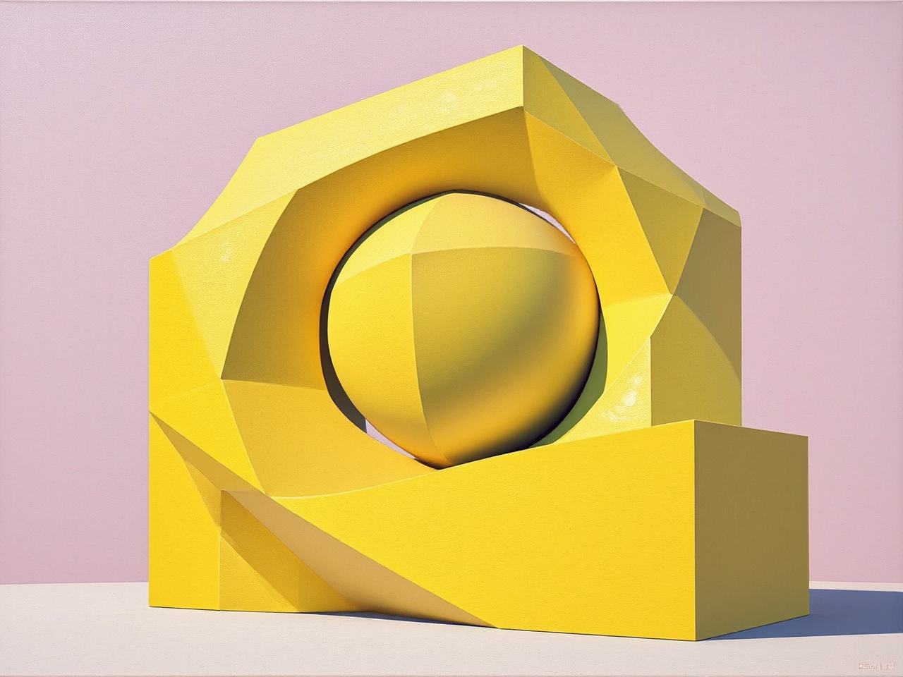 Abstract geometric art sculpture.