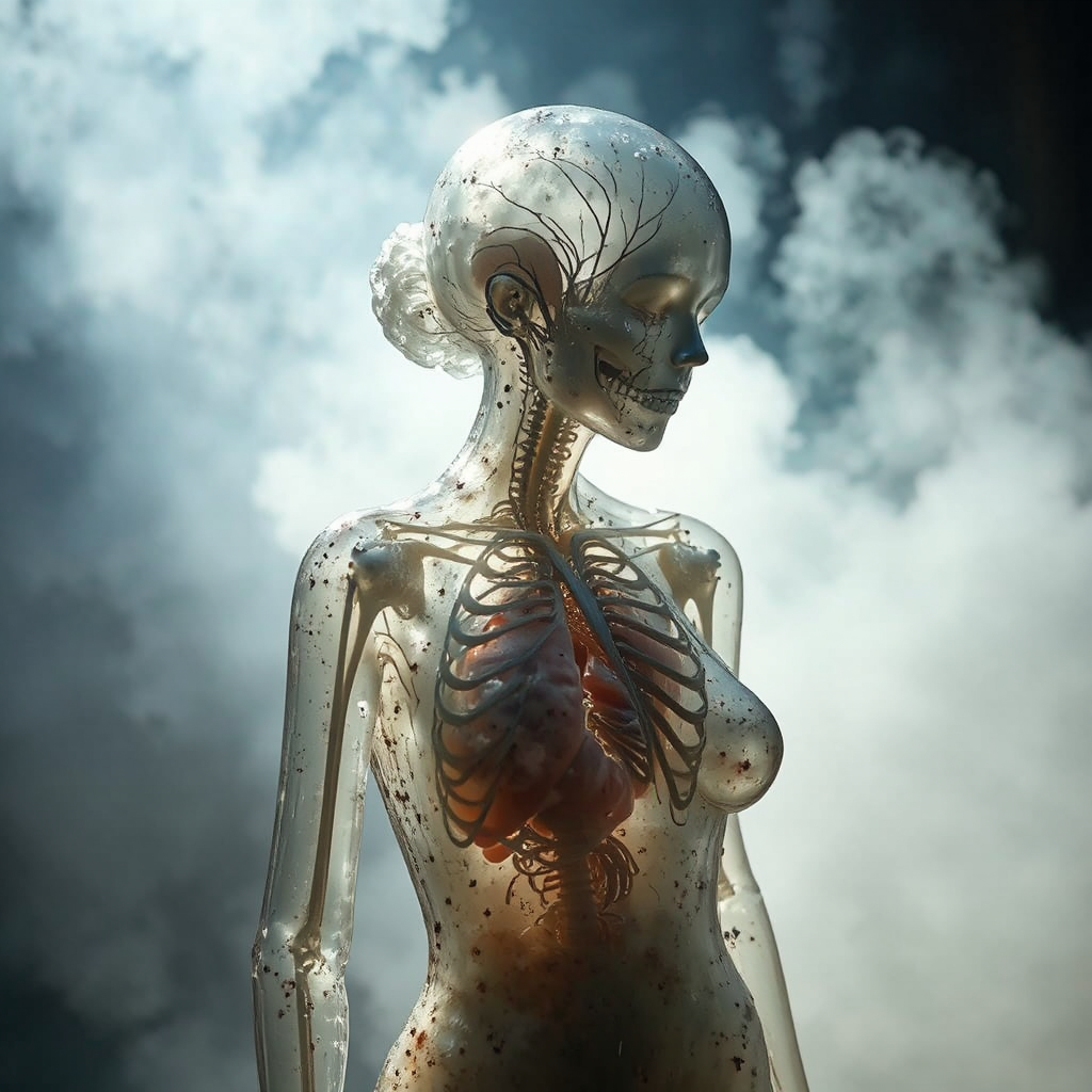 Female glass sculpture with