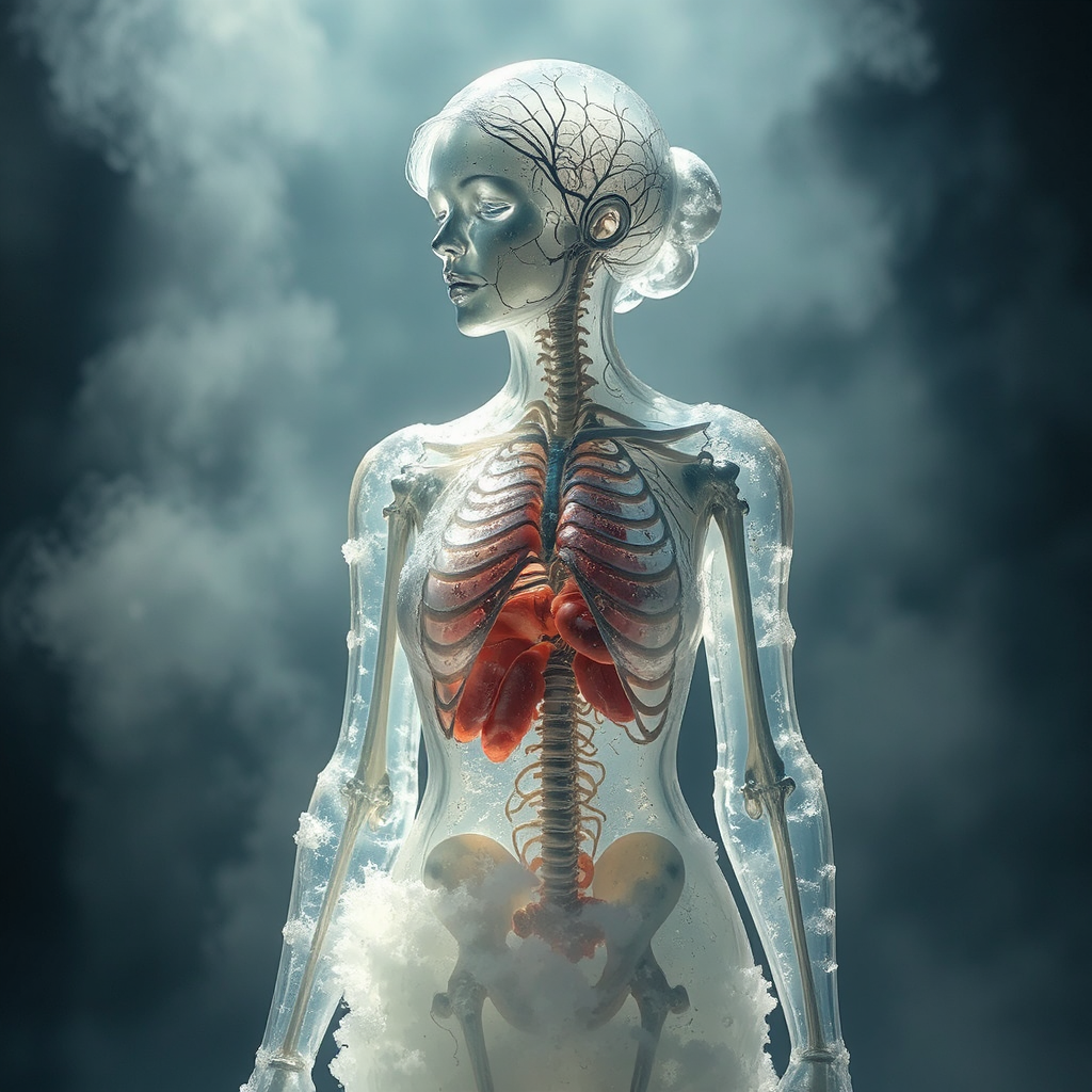 Female translucent glass sculpture