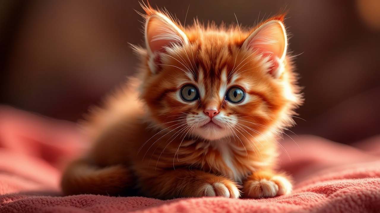 Crimson adorable small kitten