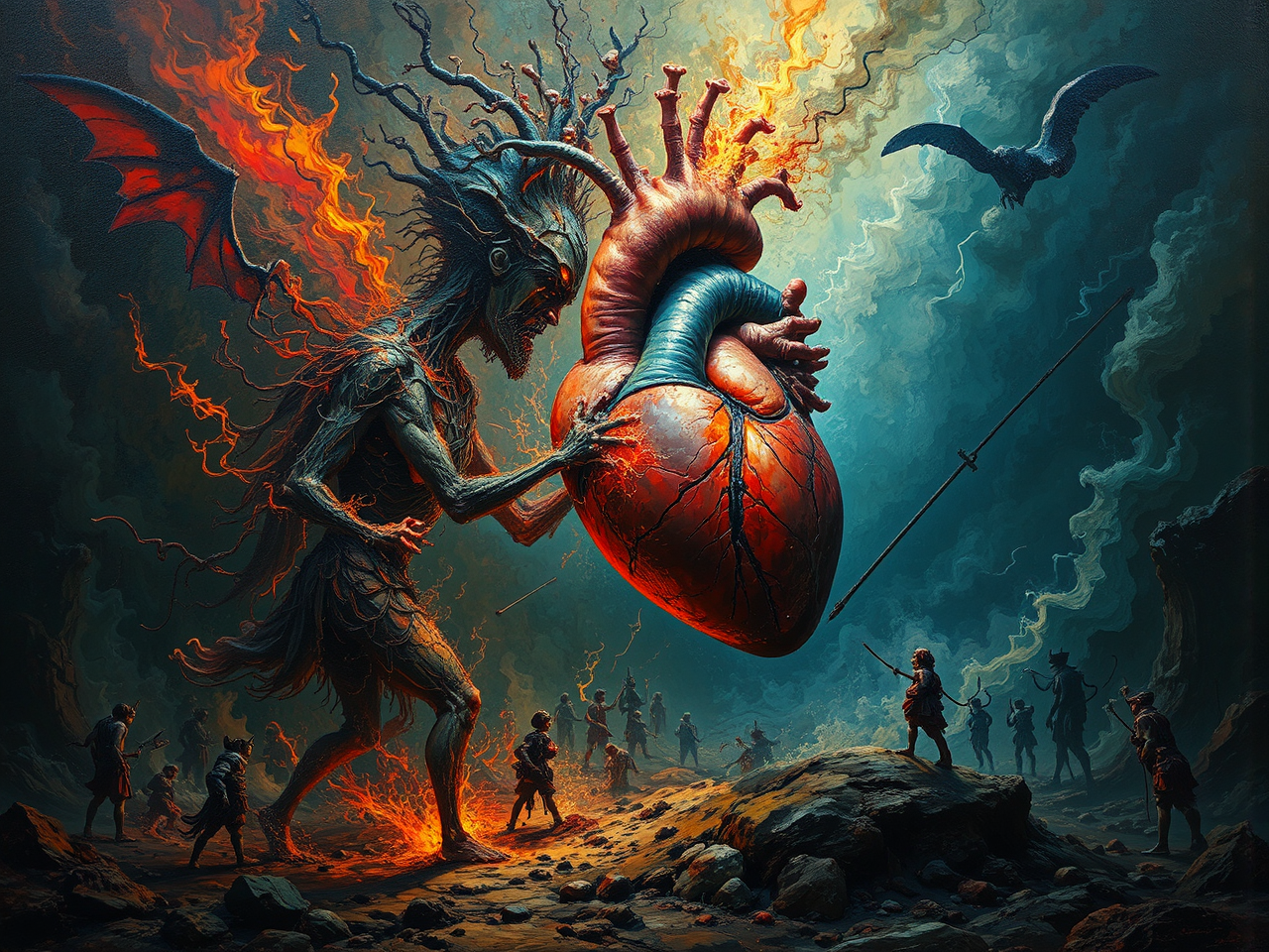 Dark surrealist depiction of