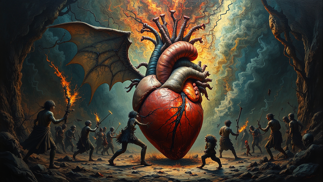 Human heart with inner