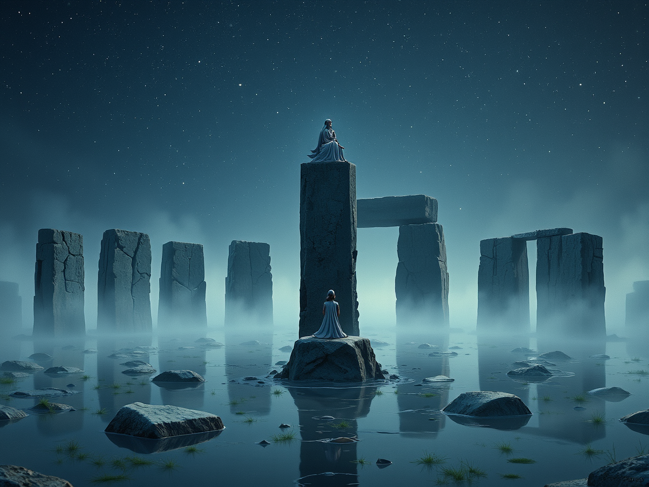 Floating cube at Stonehenge