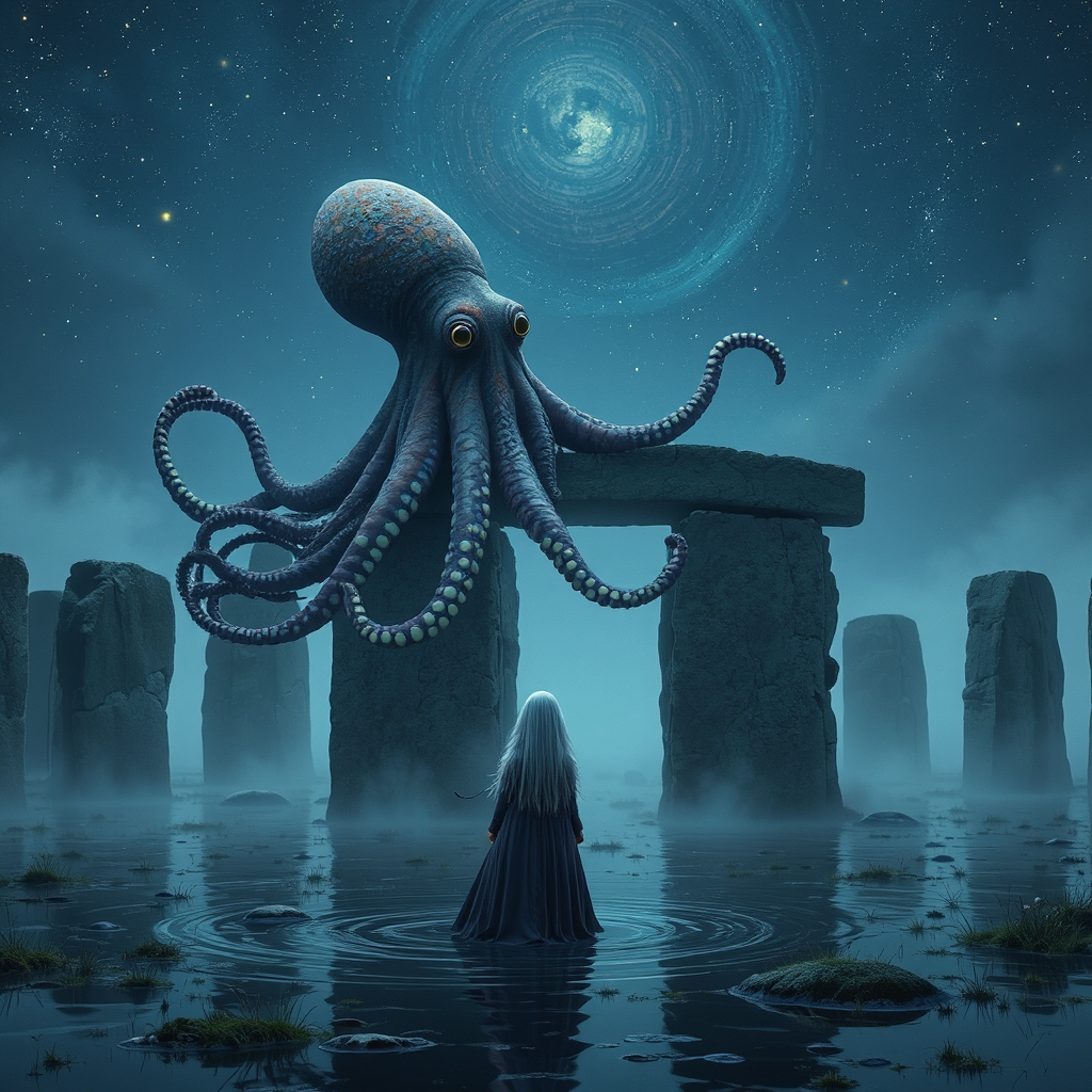 A flooded Stonehenge with