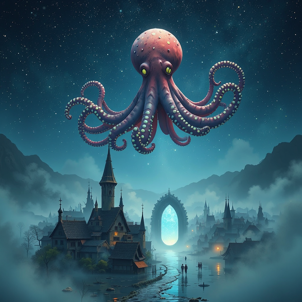 Flying Octopus in Medieval