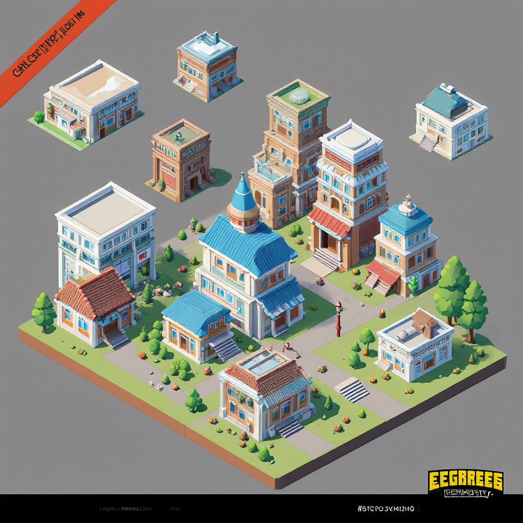 Isometric 3D building block