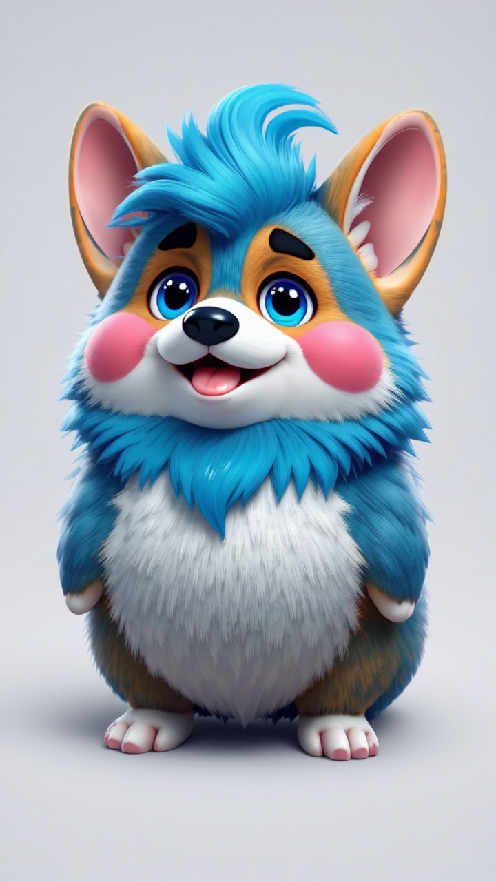 Corgi Furby digital animation.