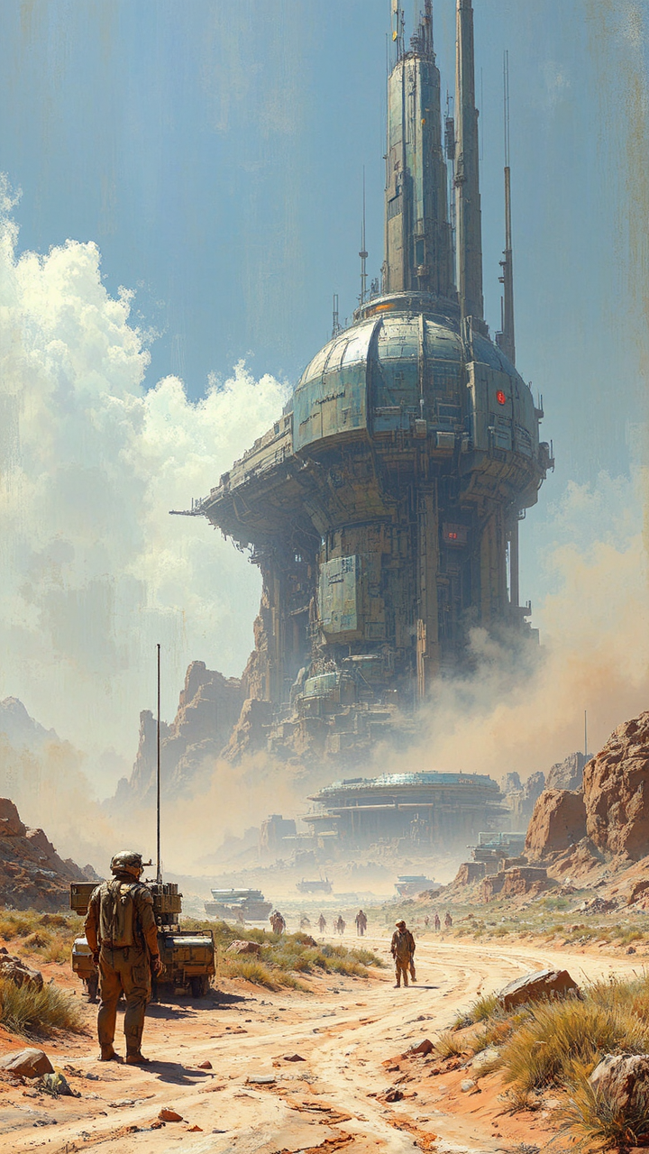 A futuristic space station