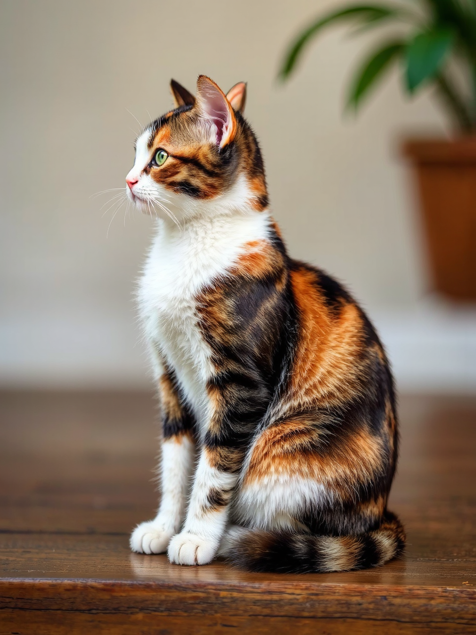 Calico kitten's side and