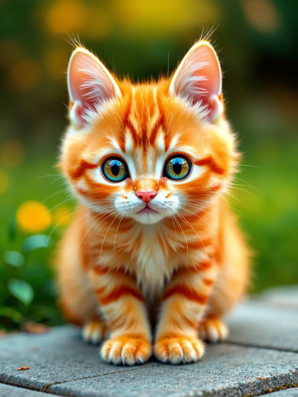Orange cat in front