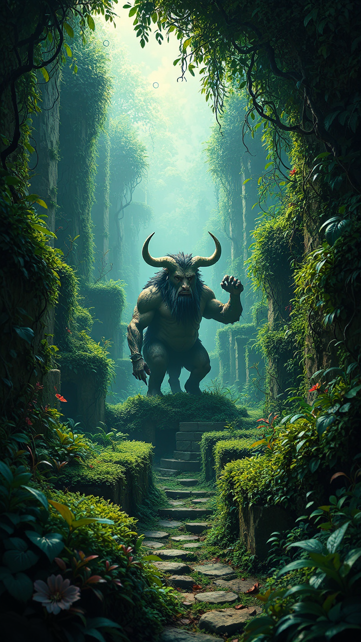Minotaur's labyrinth overgrown with