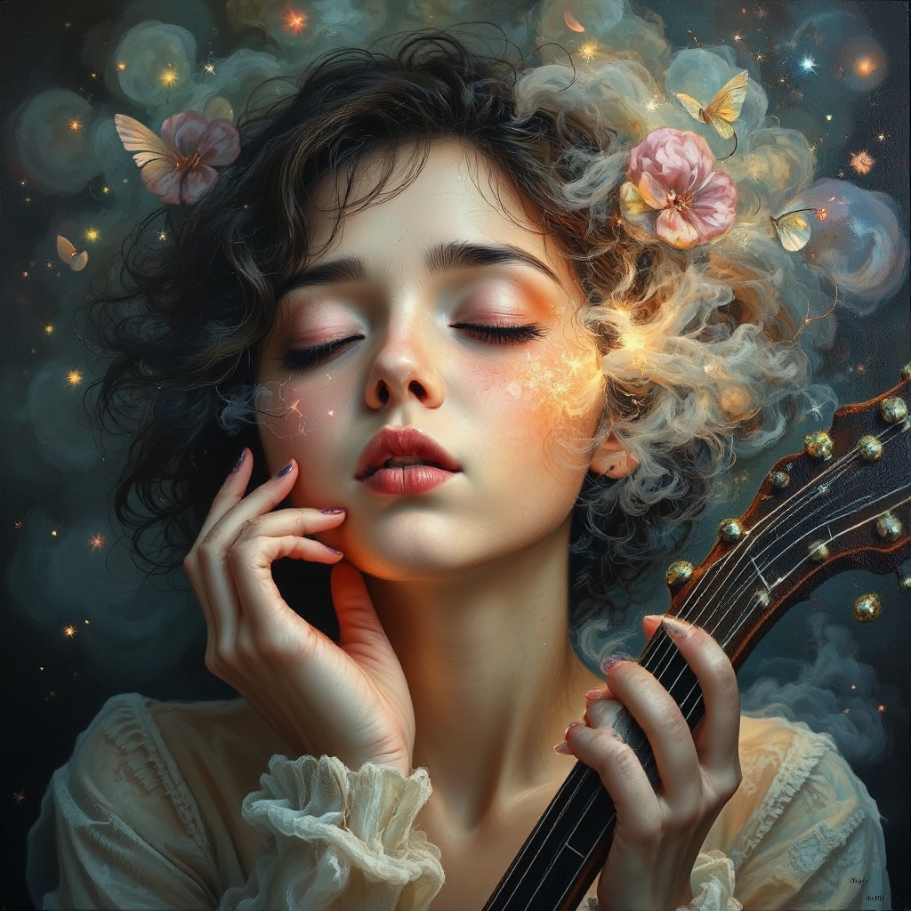 Woman playing a grand