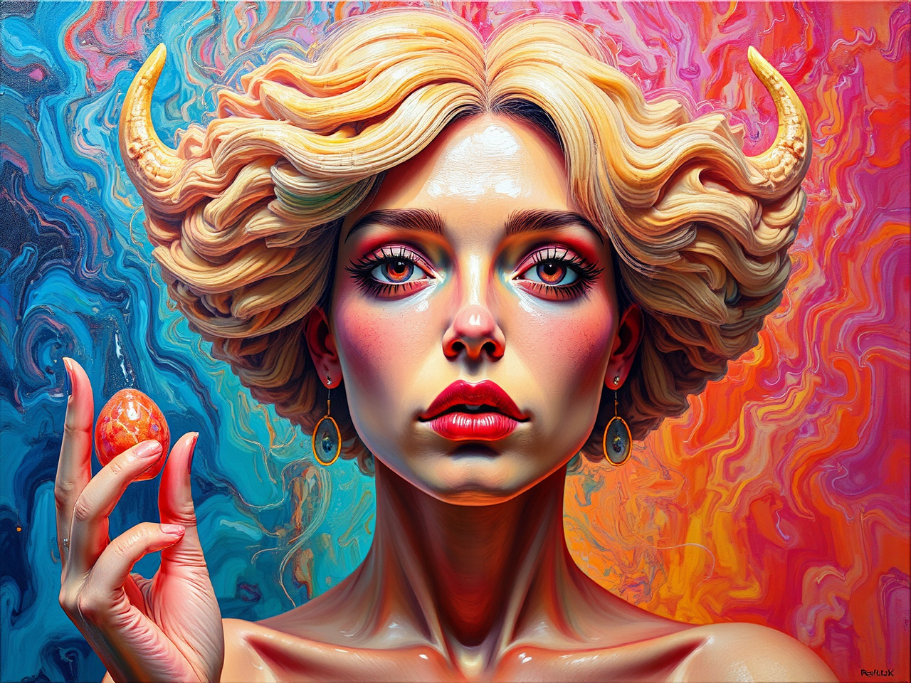 Acrylic painting of a