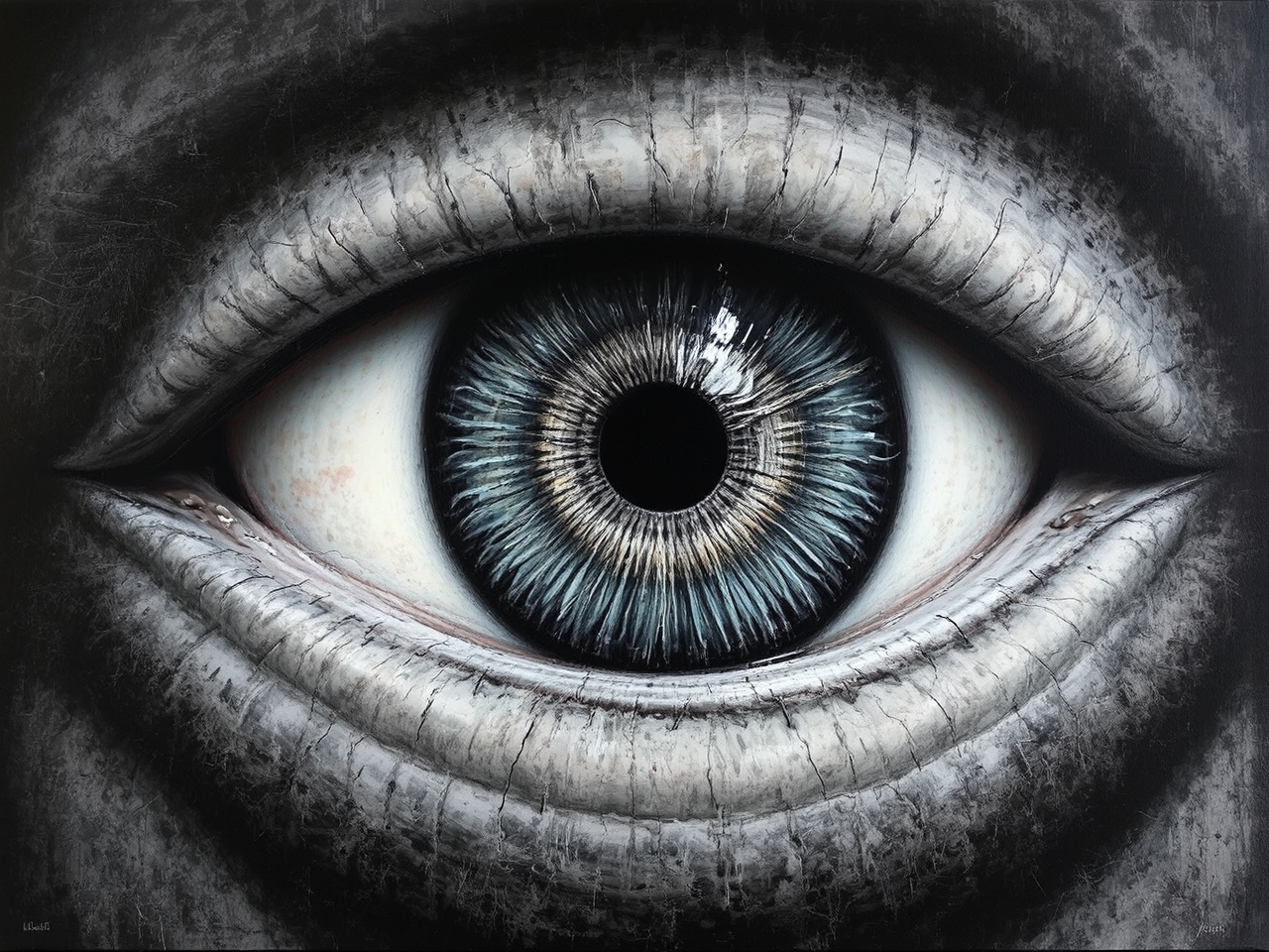 Hyperrealistic portrait in acrylic