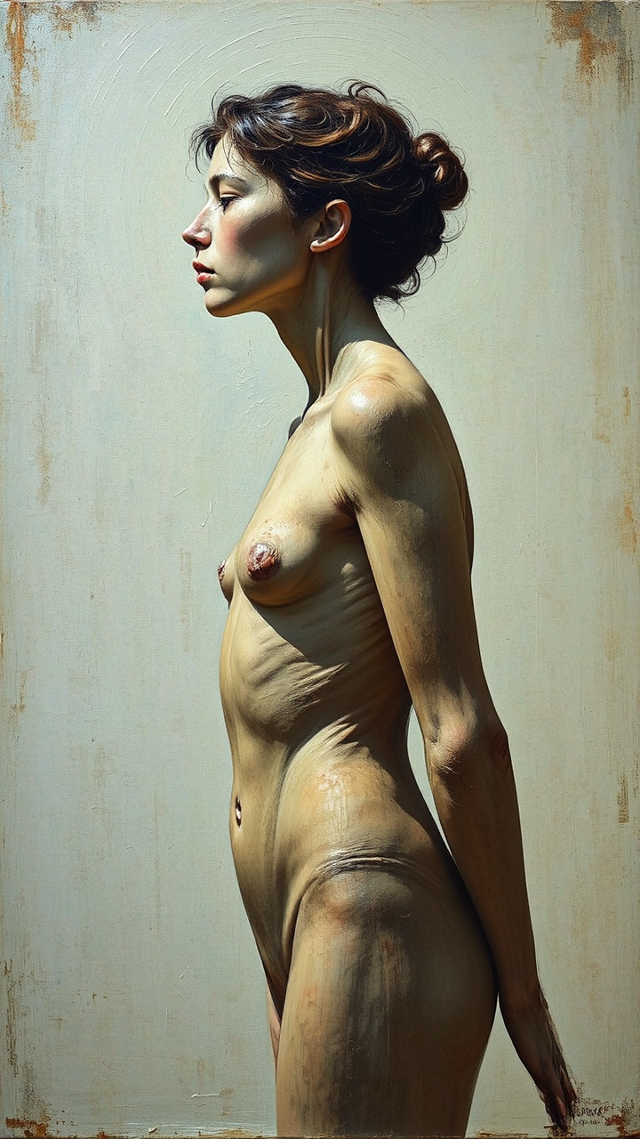 Portrait with dark shadows.