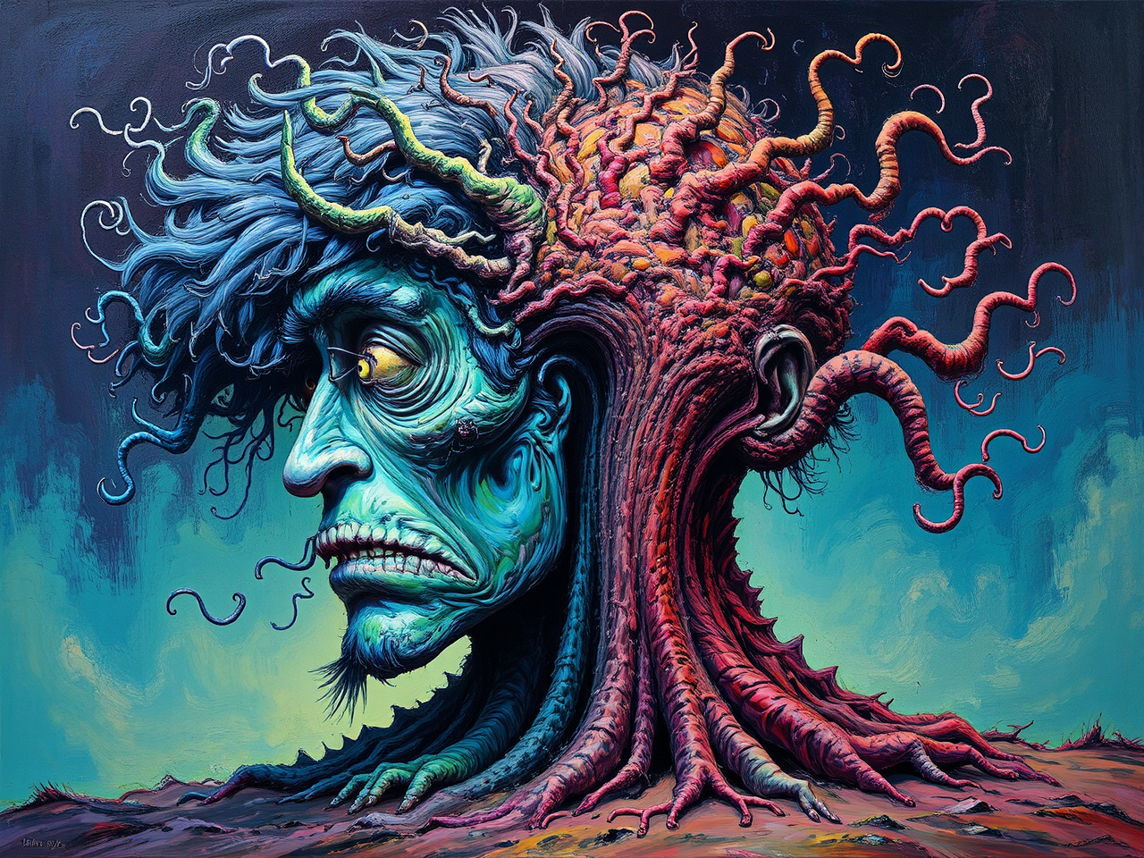 Hyper-realistic acrylic portrait of