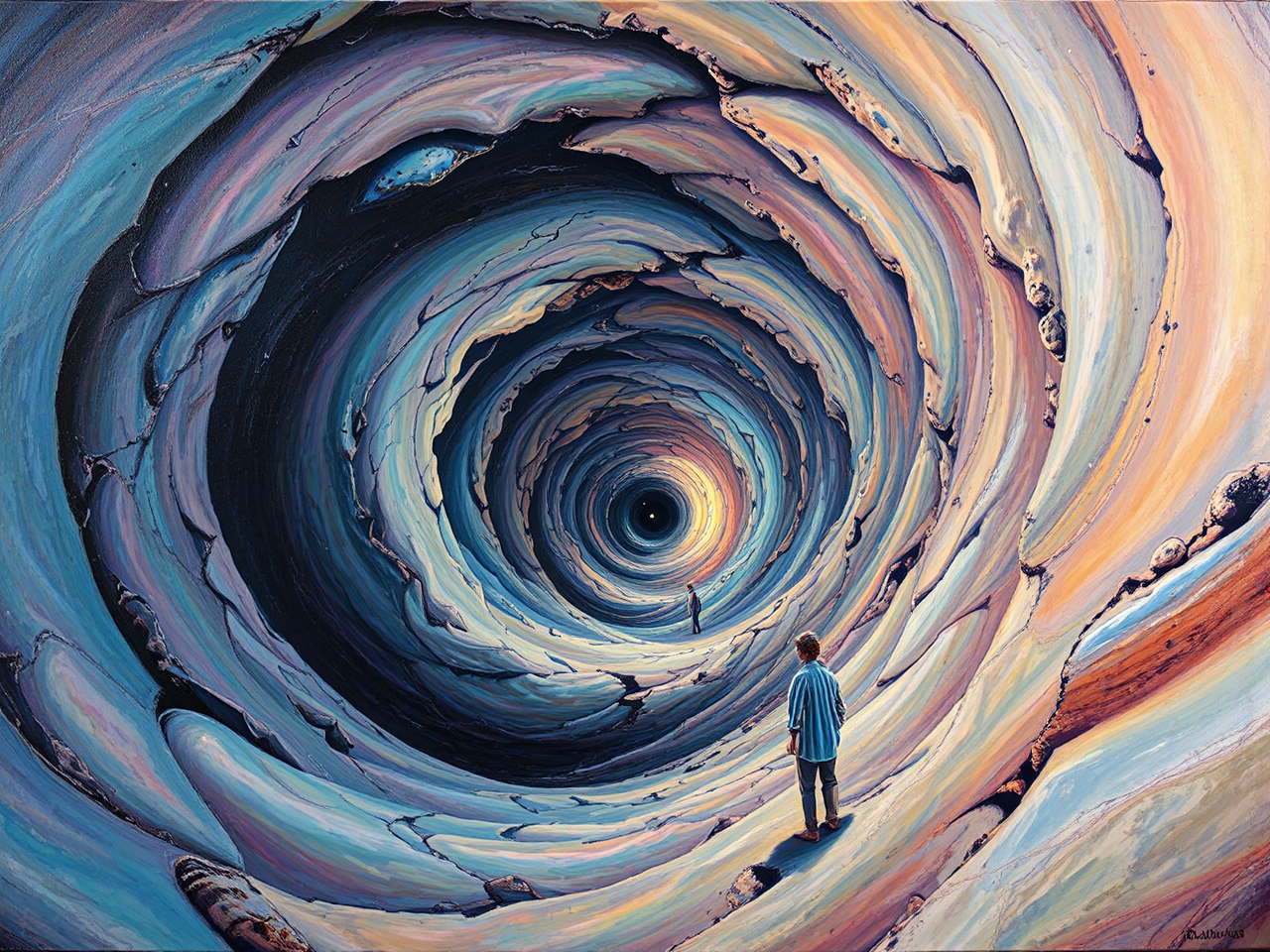 Distorted space with swirling