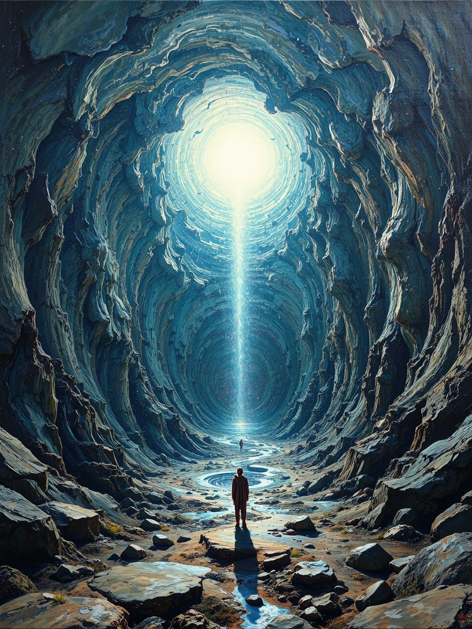 Distorted space swirling around