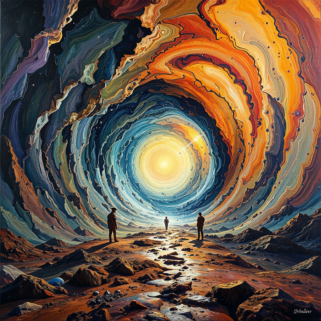 A swirling, cosmic acrylic