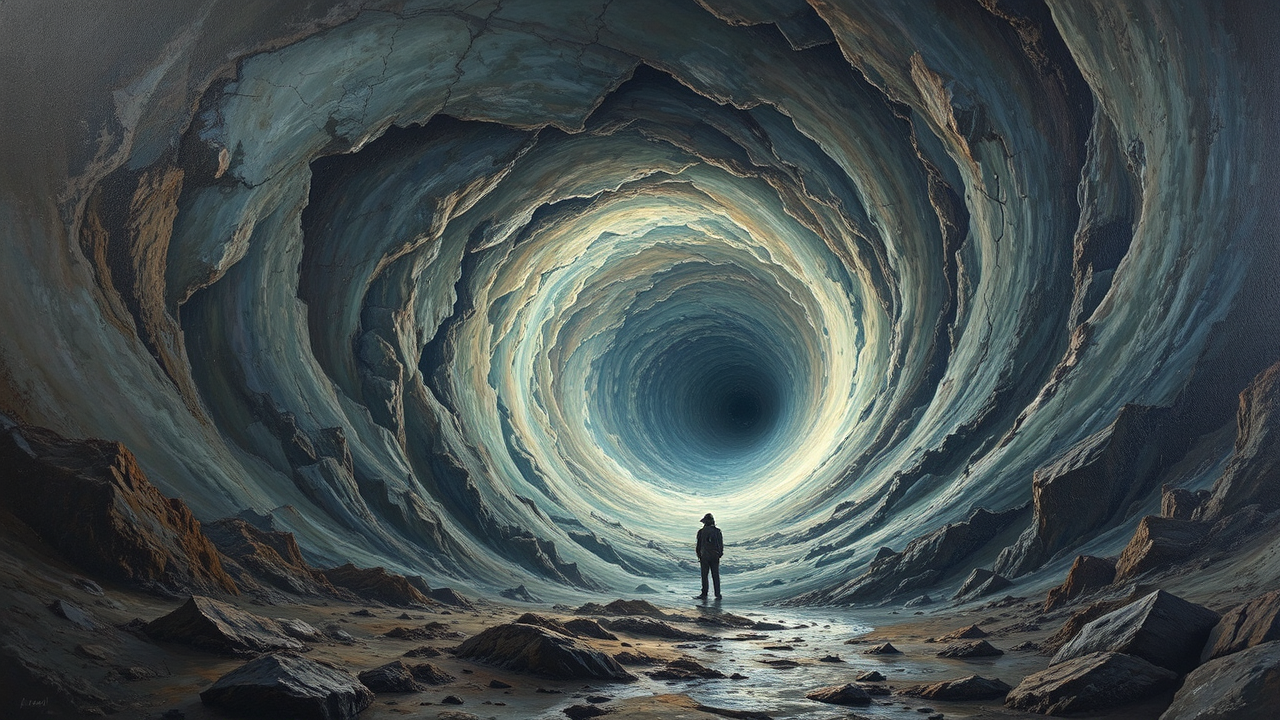 A swirling cosmic void