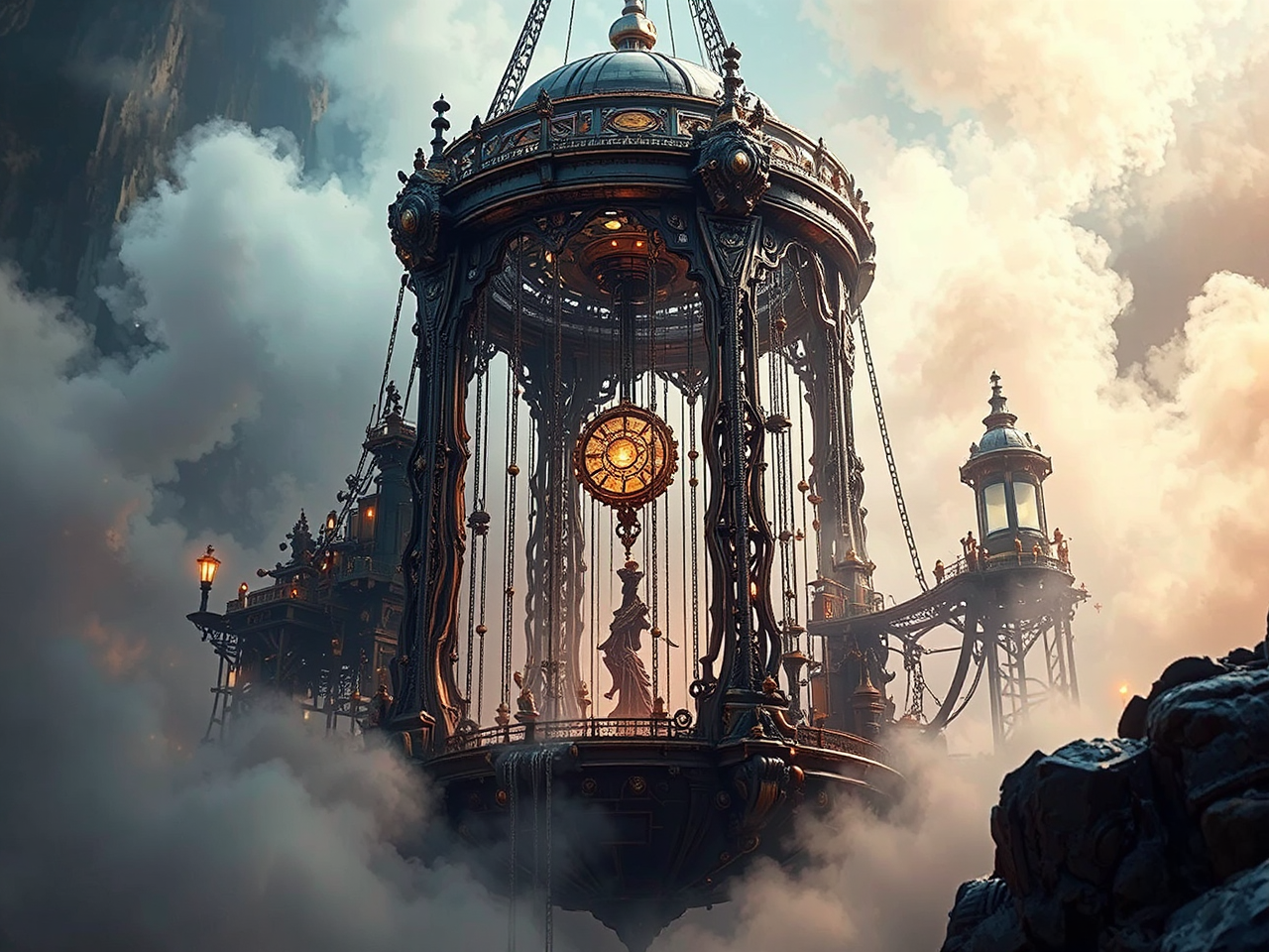 Steampunk inspired Newton's Cradle