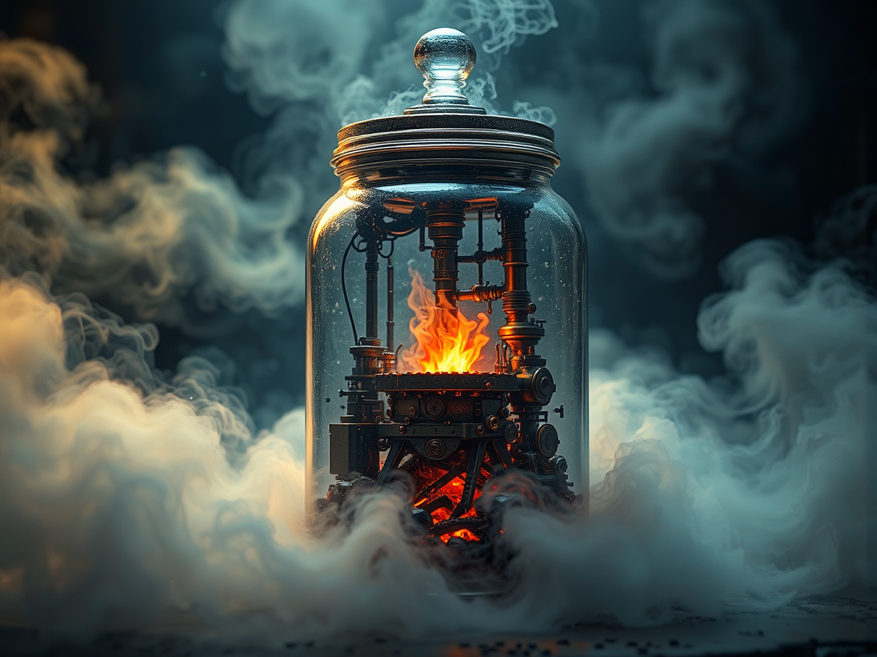 Steampunk forge in a