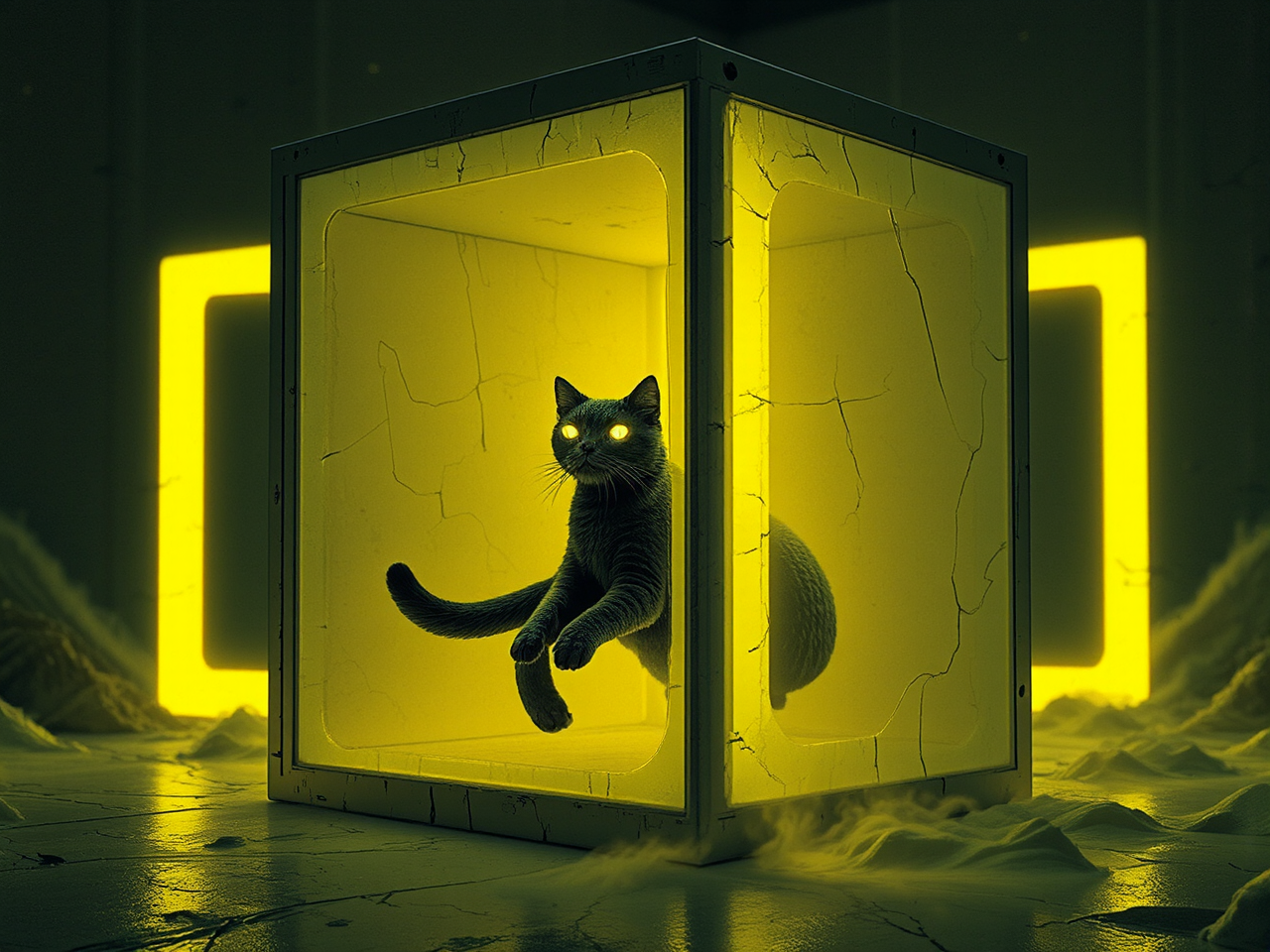 Floating cat in zero-gravity