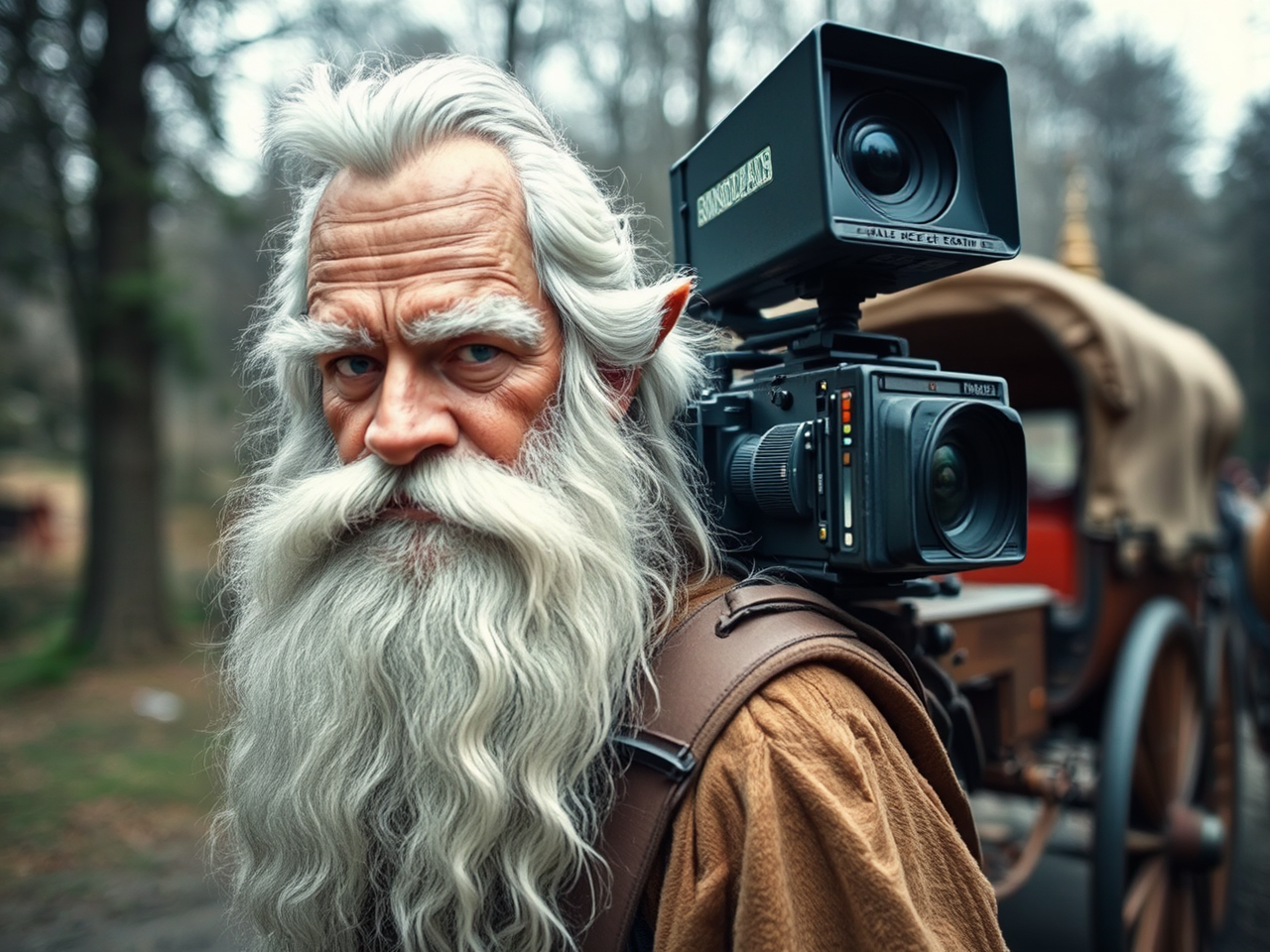 Gandalf with boombox in