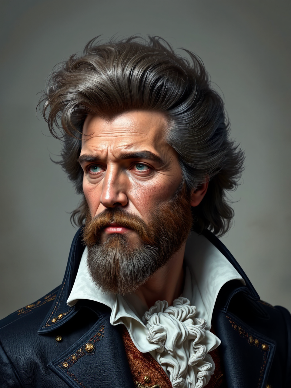 Dumbledore with Elvis-inspired hairstyle.